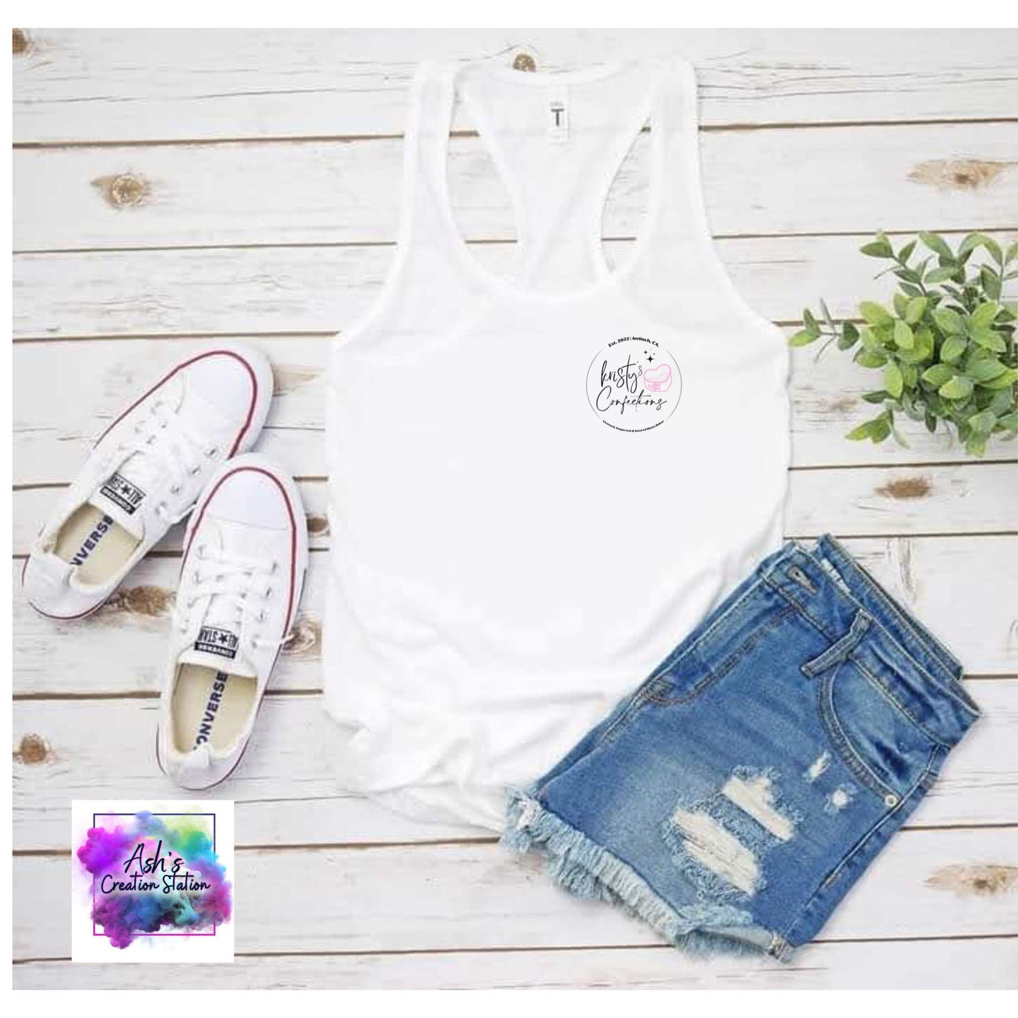 Kristy's Confections White Tank