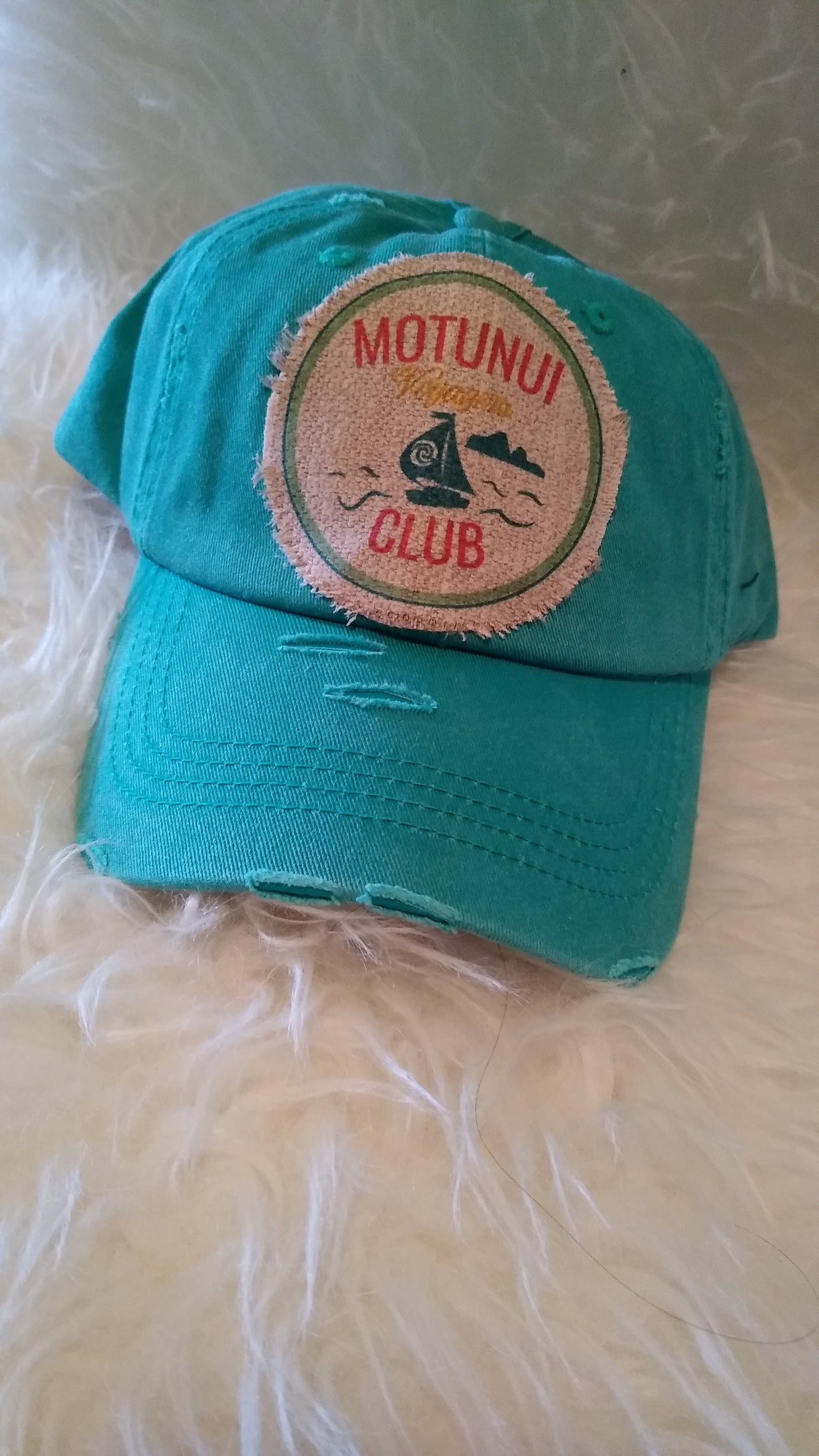 Distressed hats with custom made hat patches