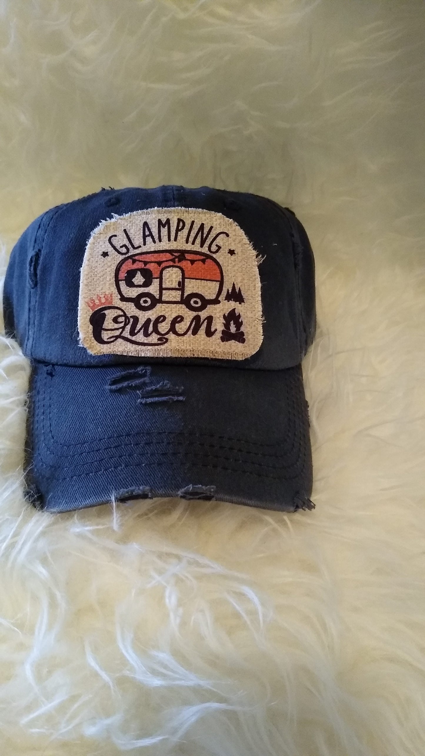Distressed hats with custom made hat patches
