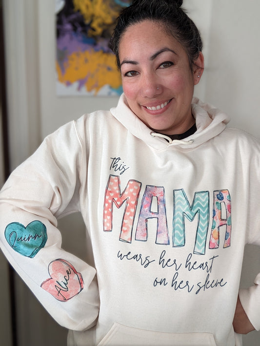Mama's Heart On Her Sleeve Crewneck